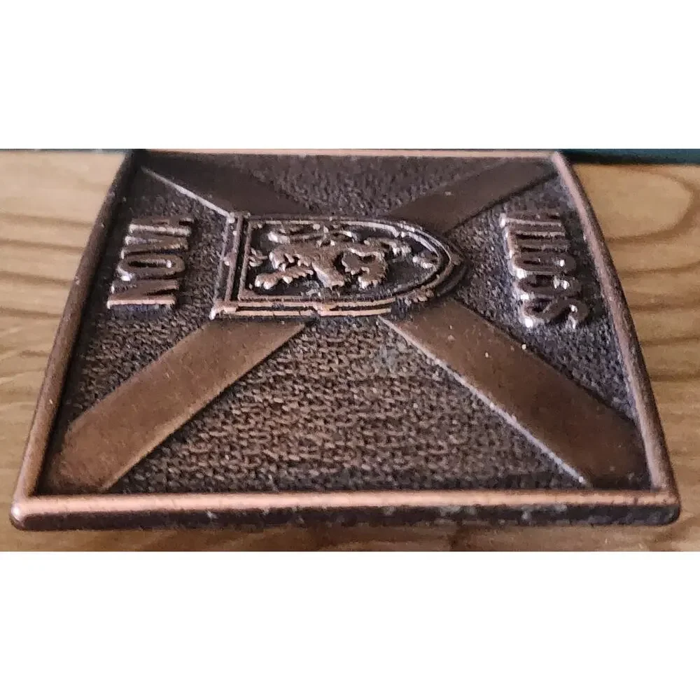 1970's Nova Scotia Belt Buckle Coat Of Arms / Flag Made In Canada Vintage